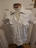 Mens Moto Size Small White Short Sleeve Top