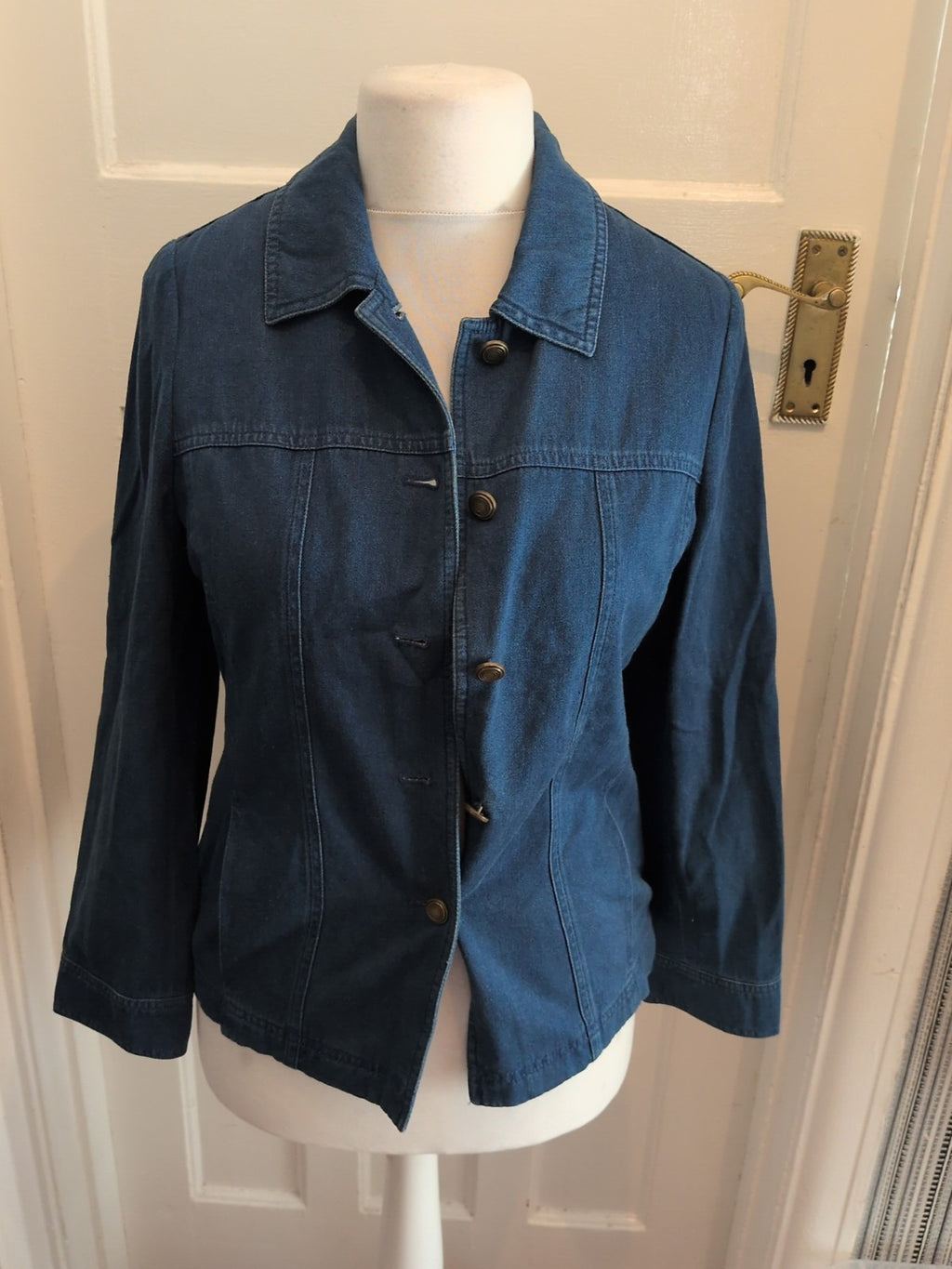 Viyella Petite 10 Denim Buttoned Shirt