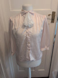 14 Pale Pink Polyester Long Sleeve Blouse Buttoned