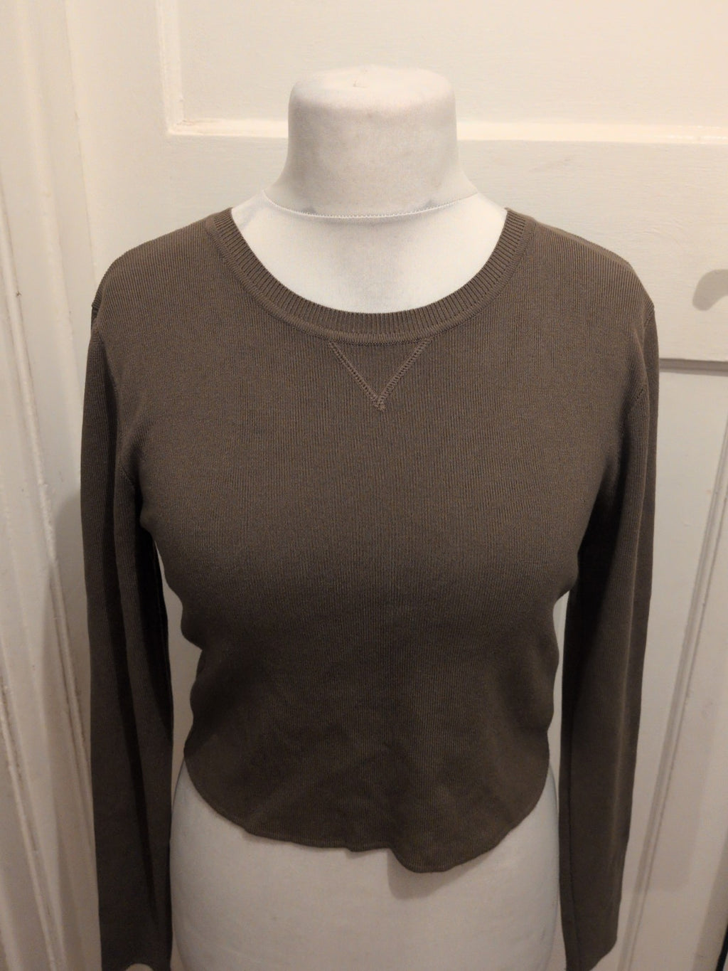 Ladies Primark Size Large Khaki Long Sleeved Jumper