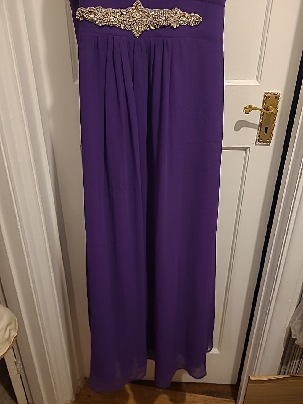 Ladies Angel Fashion Size 2XL Purple Diamonte Prom Evening Dress