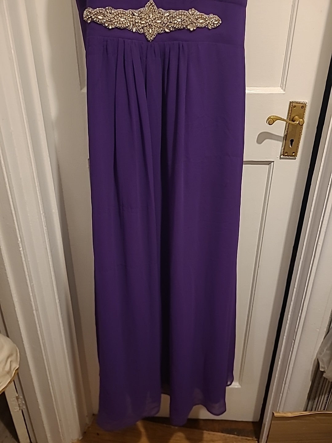 Ladies Angel Fashion Size 2XL Purple Diamonte Prom Evening Dress