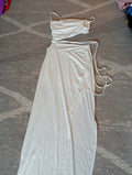 Ladies Cream Bodycon Dress Size Med (10)