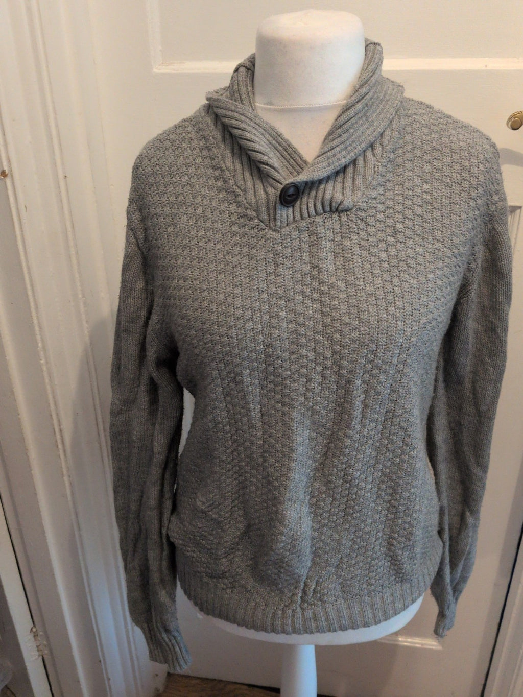 Mens Peacocks Medium Grey High Neck Pullover Jumper