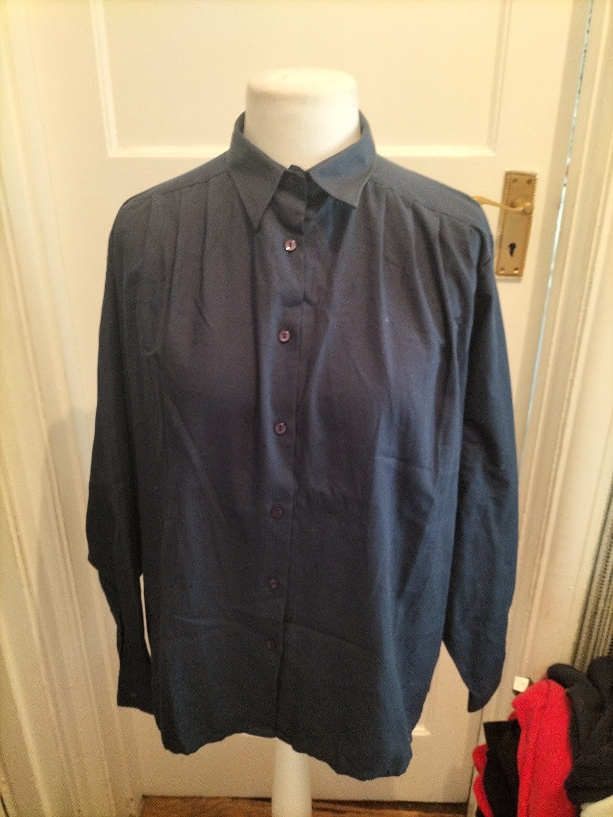 Mens Oxford Shirt Co Size Large Navy Long Sleeved Shirt