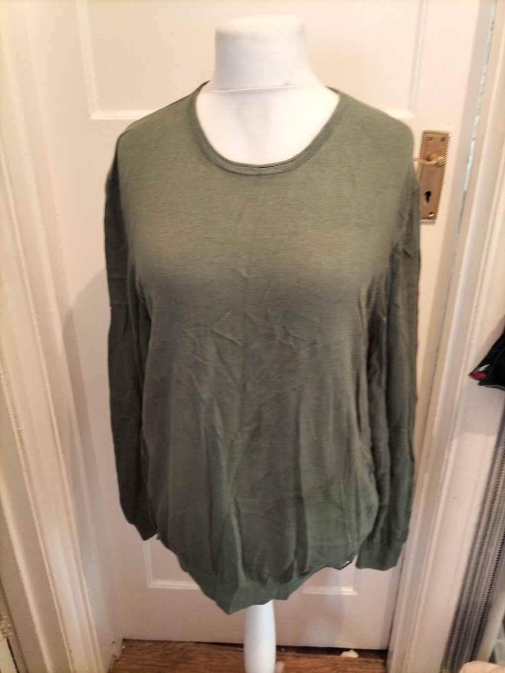 Mens Bugatti Size XL Bottle Green Long Sleeve Top