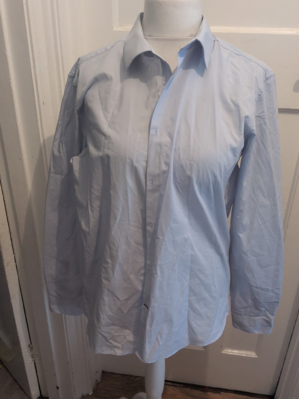 Slim Fit Burton Large Pale Blue Long Sleeve Shirt