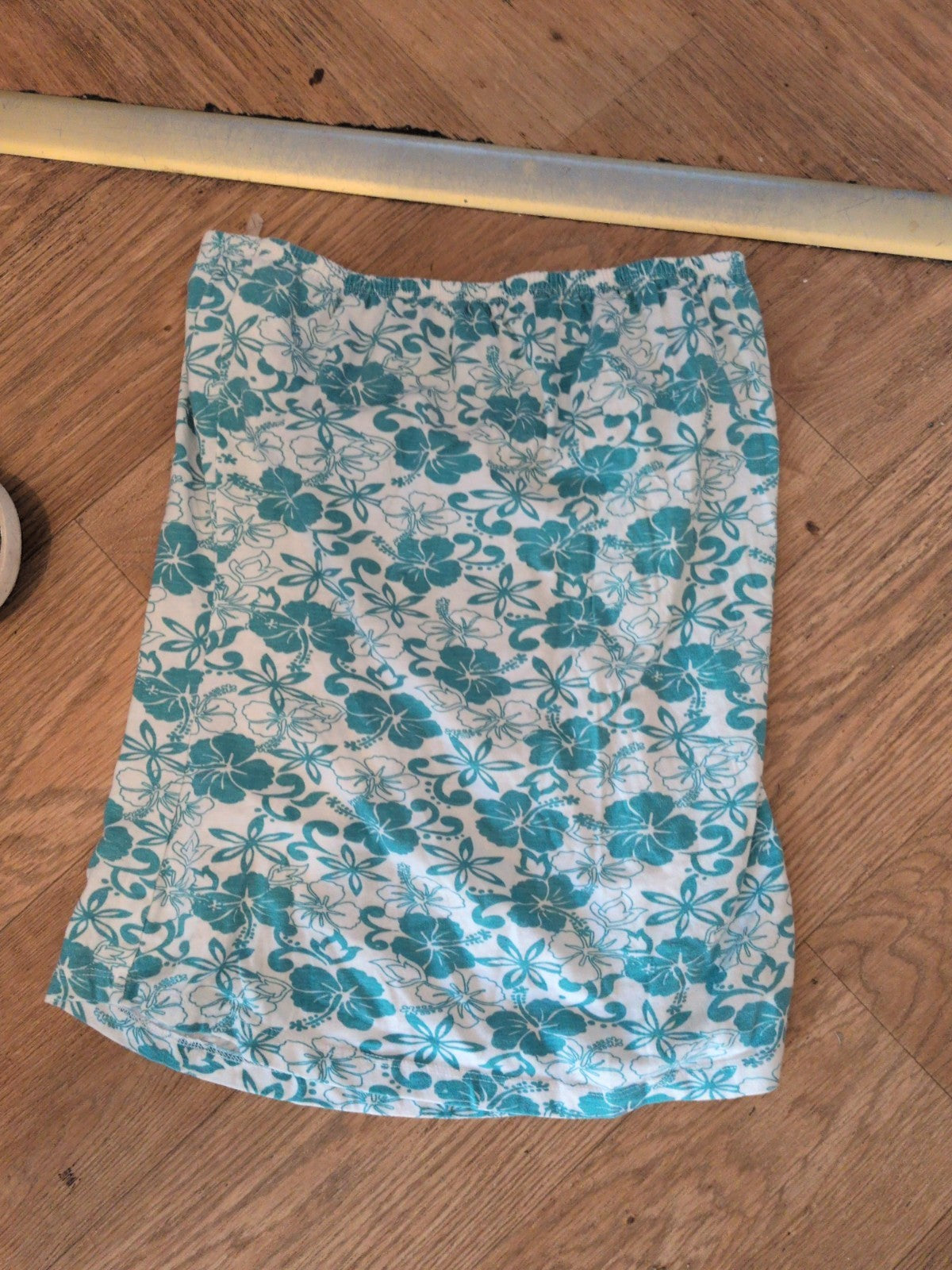 New Look 10 Turquoise Floral Sleeveless Strapless Top