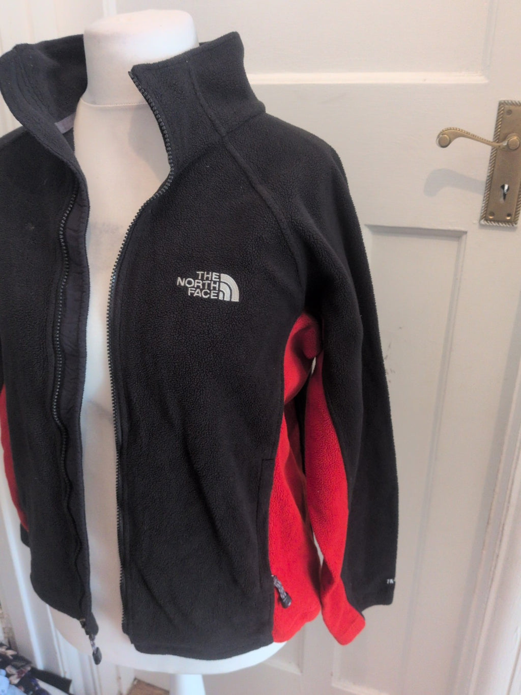 North Face Small Red And Black Full Zip Jumper