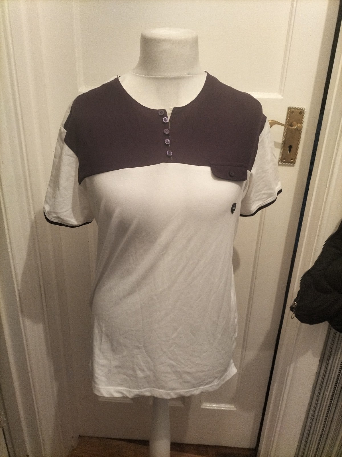 Mens Strength And Honor Size XL Purple And White Short Sleeved Tshirt