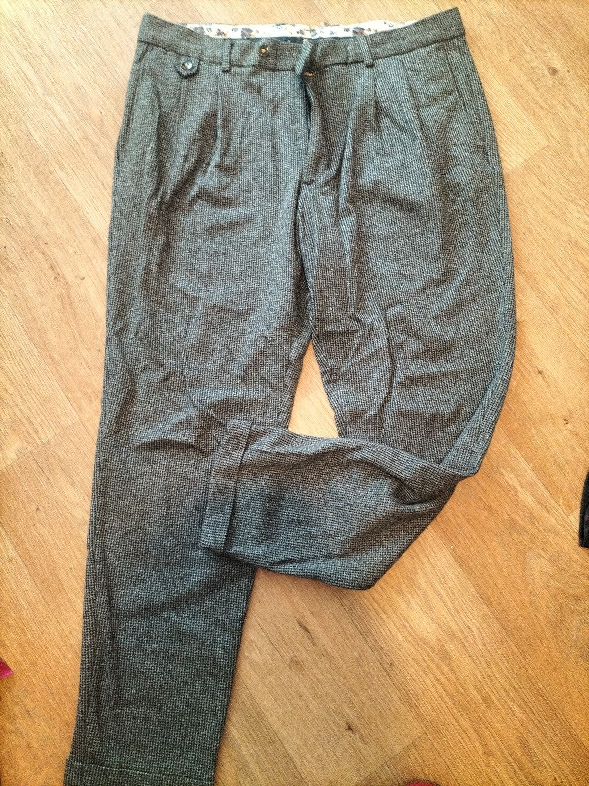 Mens Zara Size 36 Patterned Trousers
