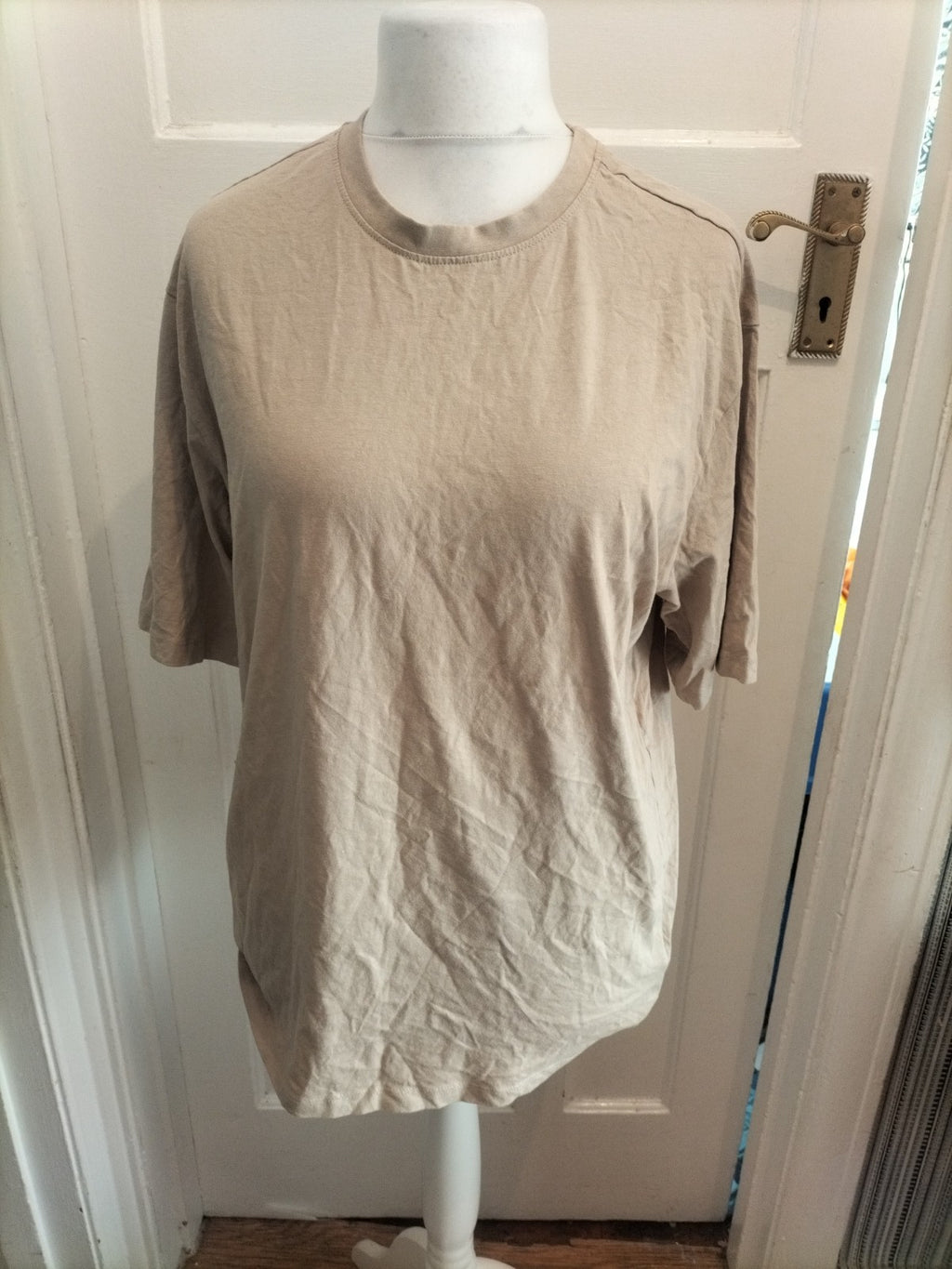 Primark Large Relaxed Fit Beige Short Sleeve T-shirt