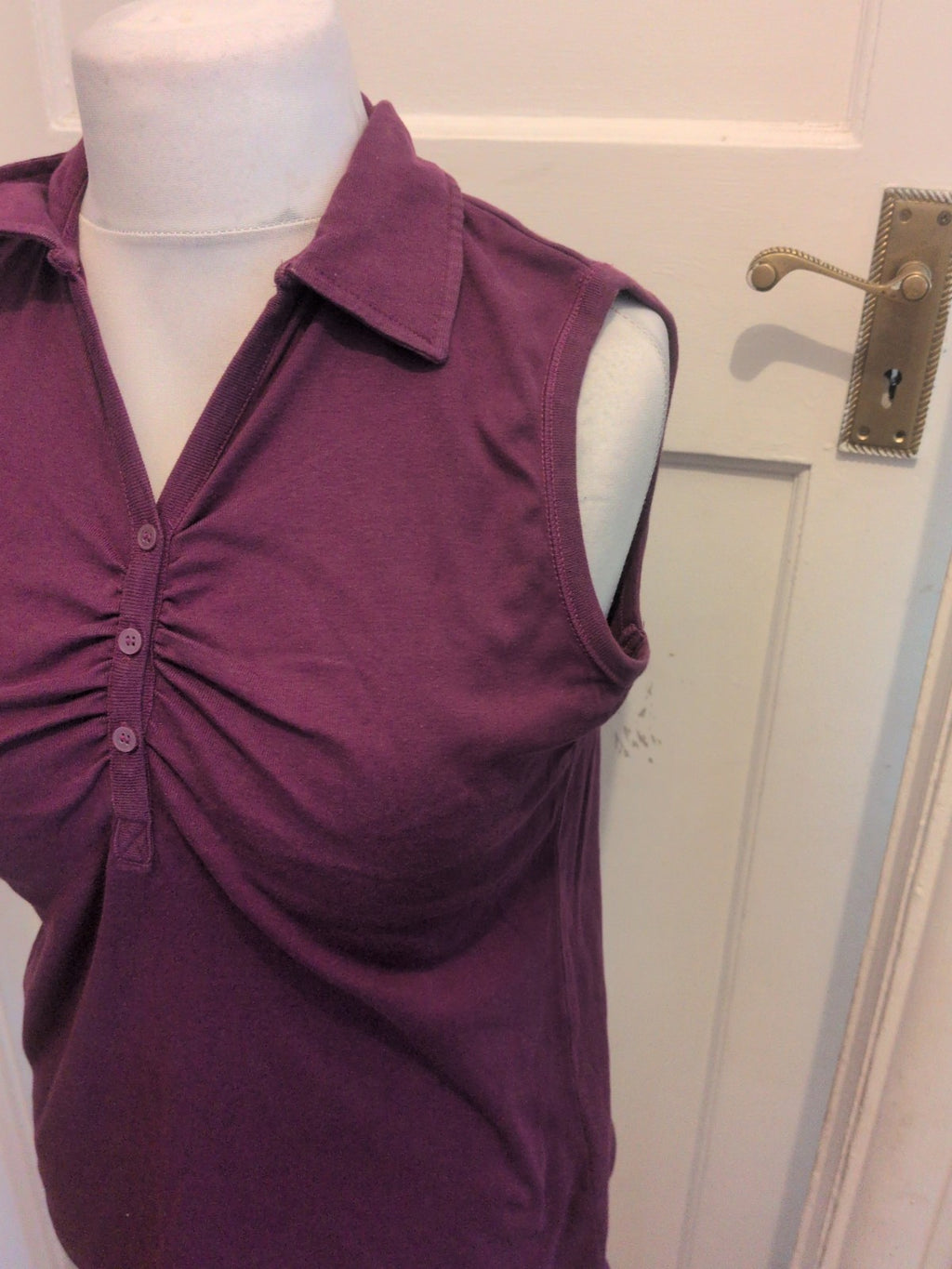 Ladies Sleeveless Top Purple Small Large Multiline Free Delivery