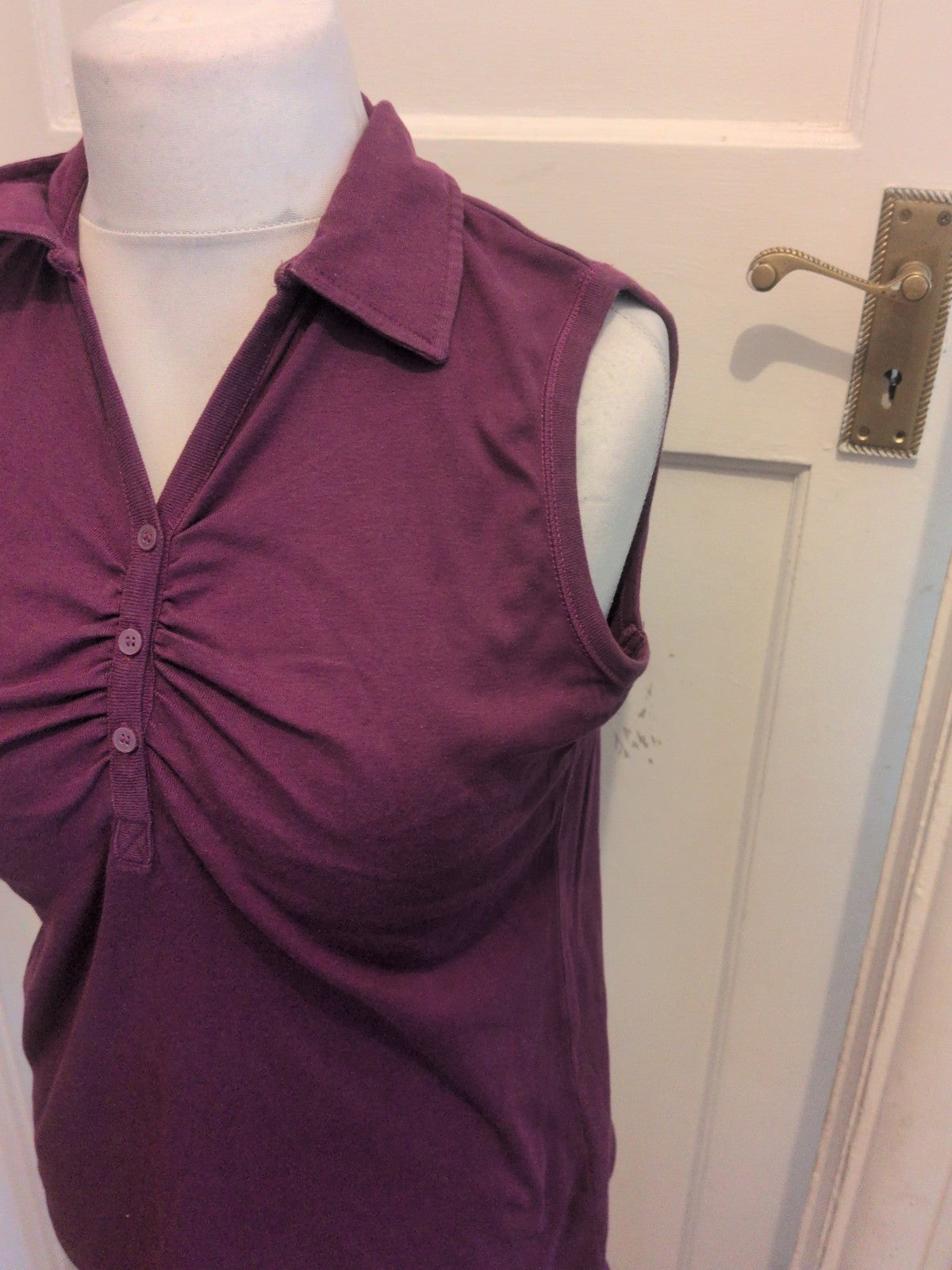 Ladies Sleeveless Top Purple Small Large Multiline Free Delivery