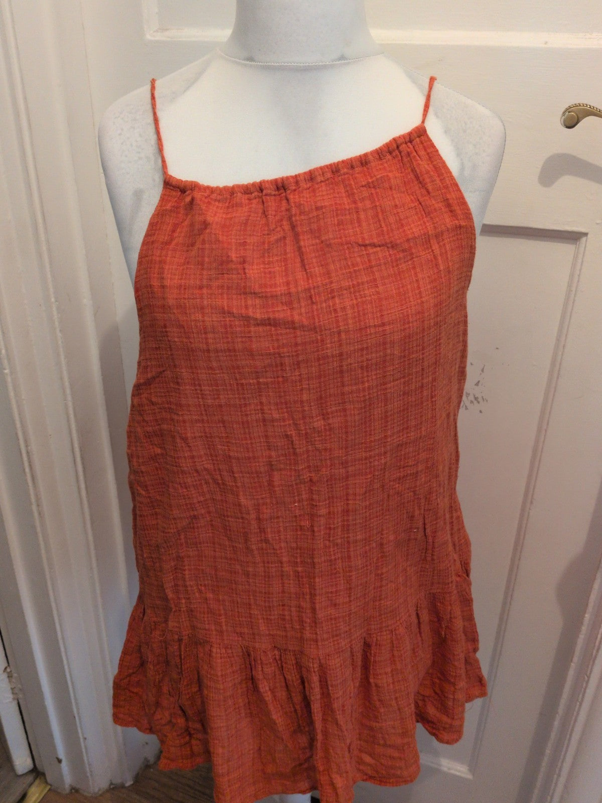 Pull&Bear Medium Orange Sleeveless Flowy Blouse