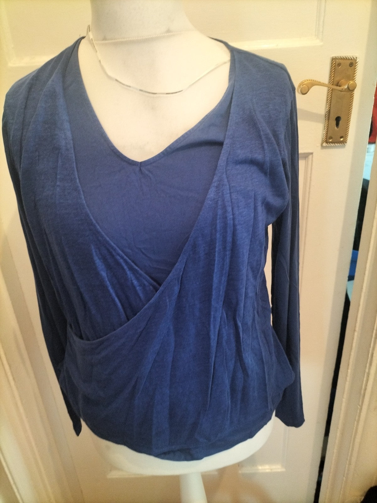 Ladies Miss Captain Trend Size T2 Deep Blue Long Sleeved Blouse