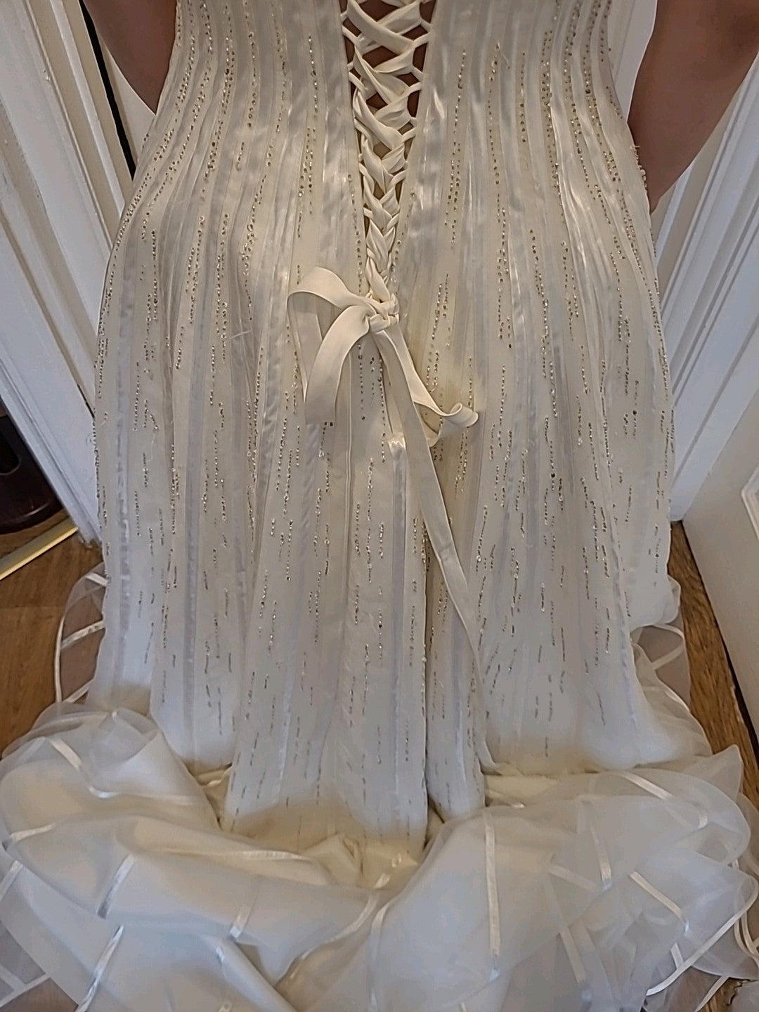 Ladies Wedding Gown Size 12 Benjamin Roberts Pale Ivory Beading/sequins