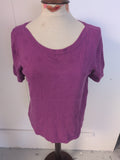 Tu 14 Purple Raised Pattern Short Sleeve Blouse