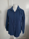 Mens George Size Large Blue And Black Striped Shirt Long Sleeved
