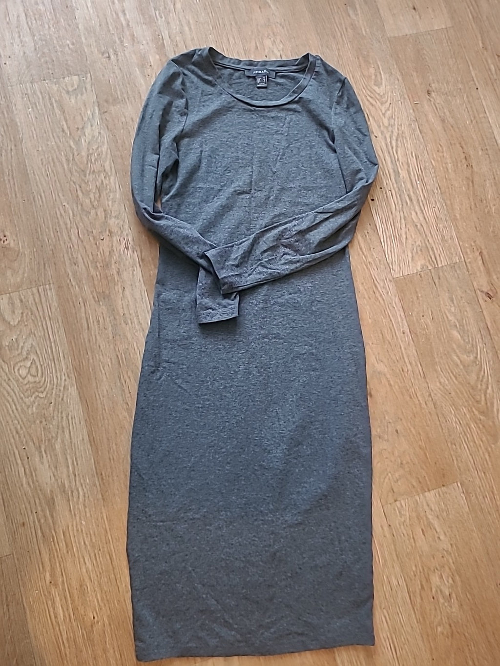 Ladies Primark Size 10 Grey Long Sleeved Pencil Dress
