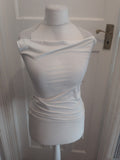 Medium White Sleeveless Ruched Top