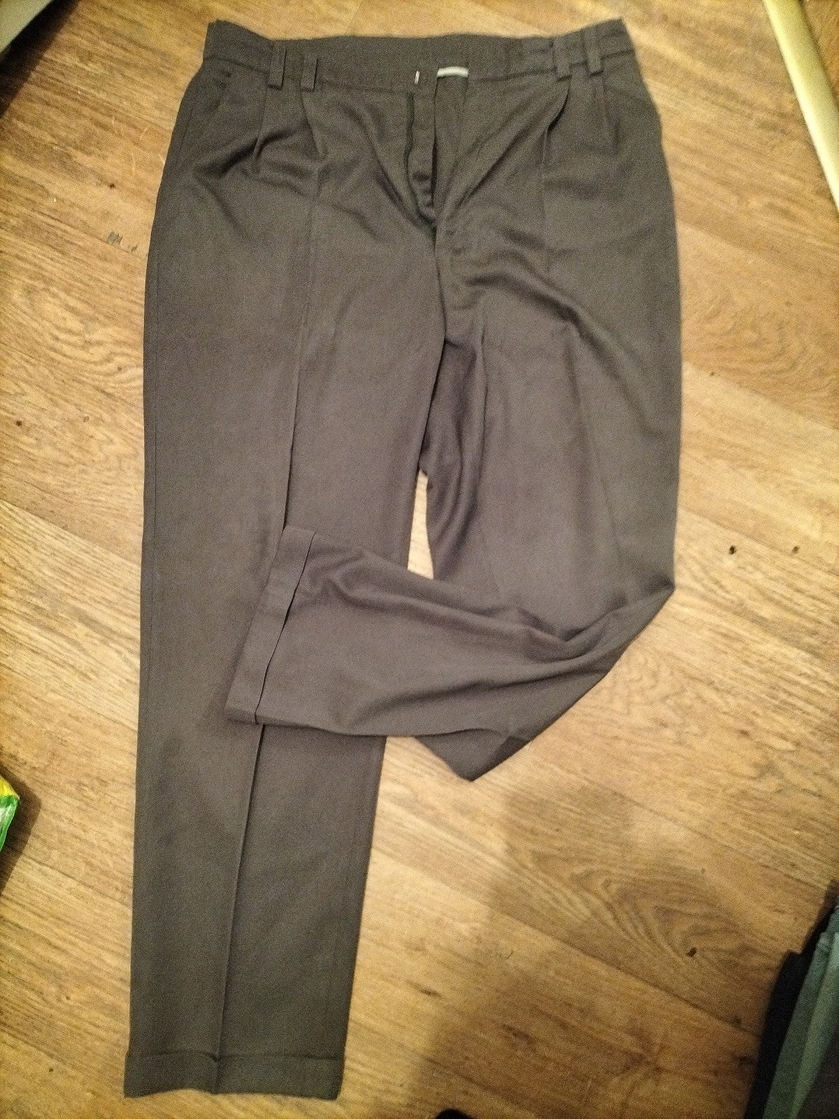 Mens Size 36S Sage Green Formal Trousers