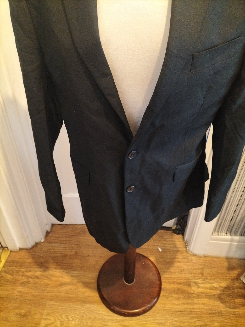 Mens Size 40R Black Lined Padded Blazer