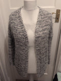 Ladies Primark Size 10-12 Grey Fleck Fluffy Cardigan