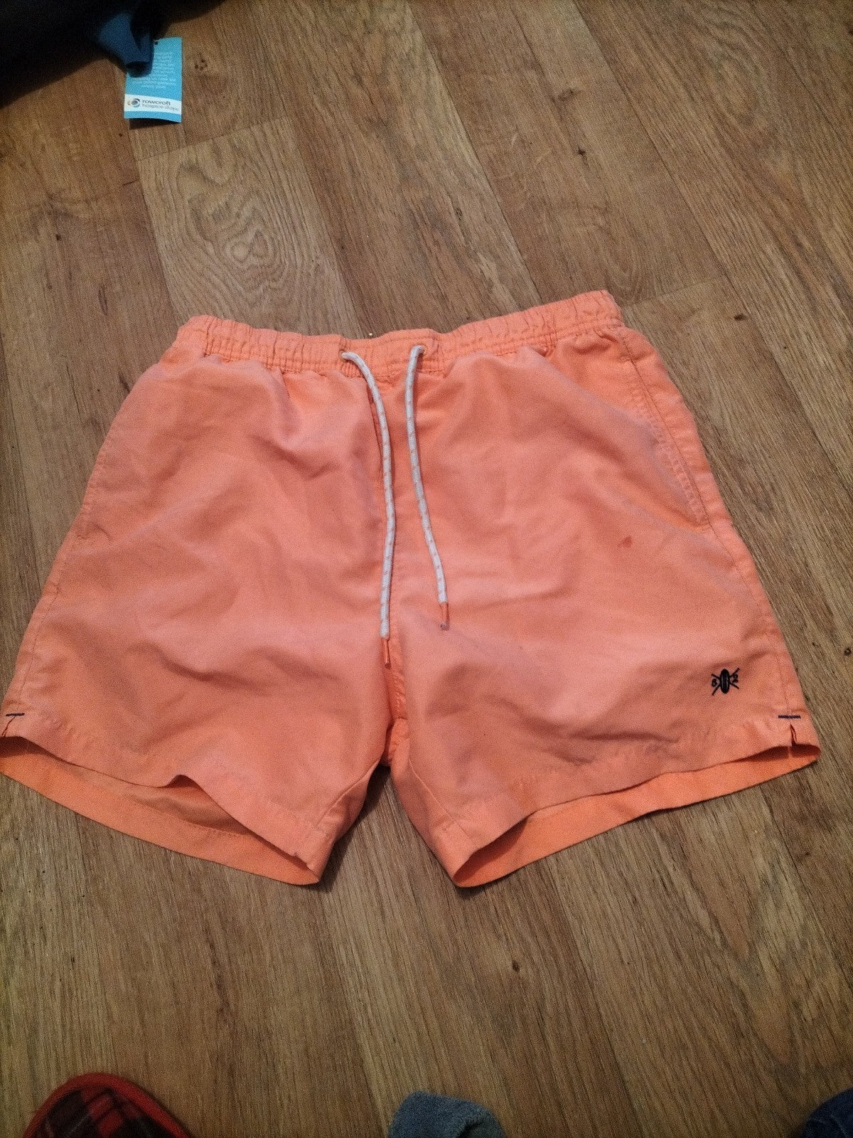 Mens Next Size Small Orange Mesh Lined Swim Shorts