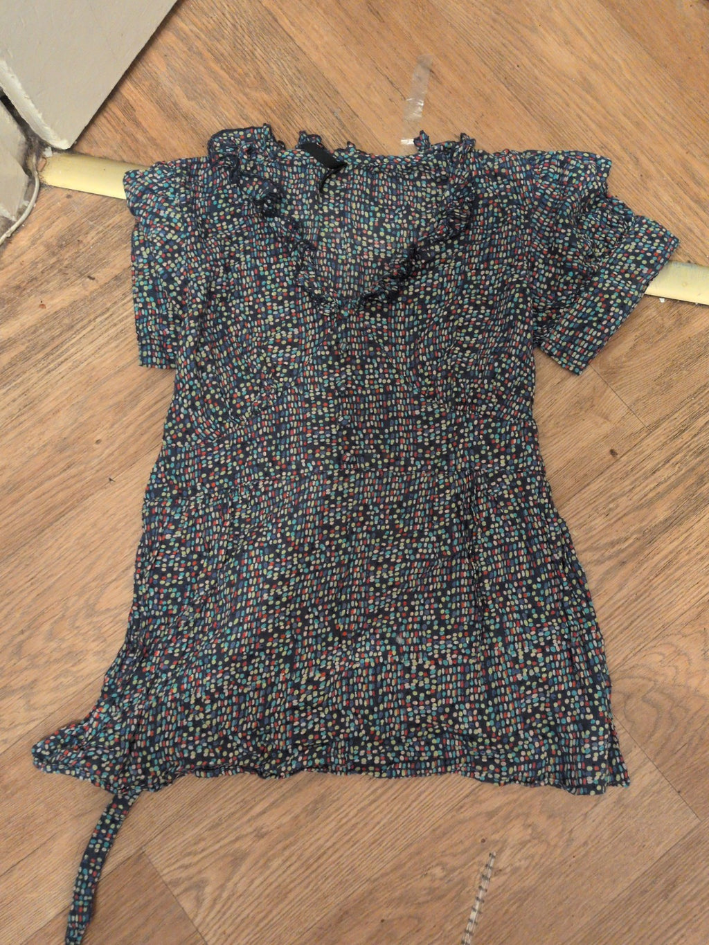 Marks And Spencer 16 Multicoloured Spotty Short Sleeve Blouse