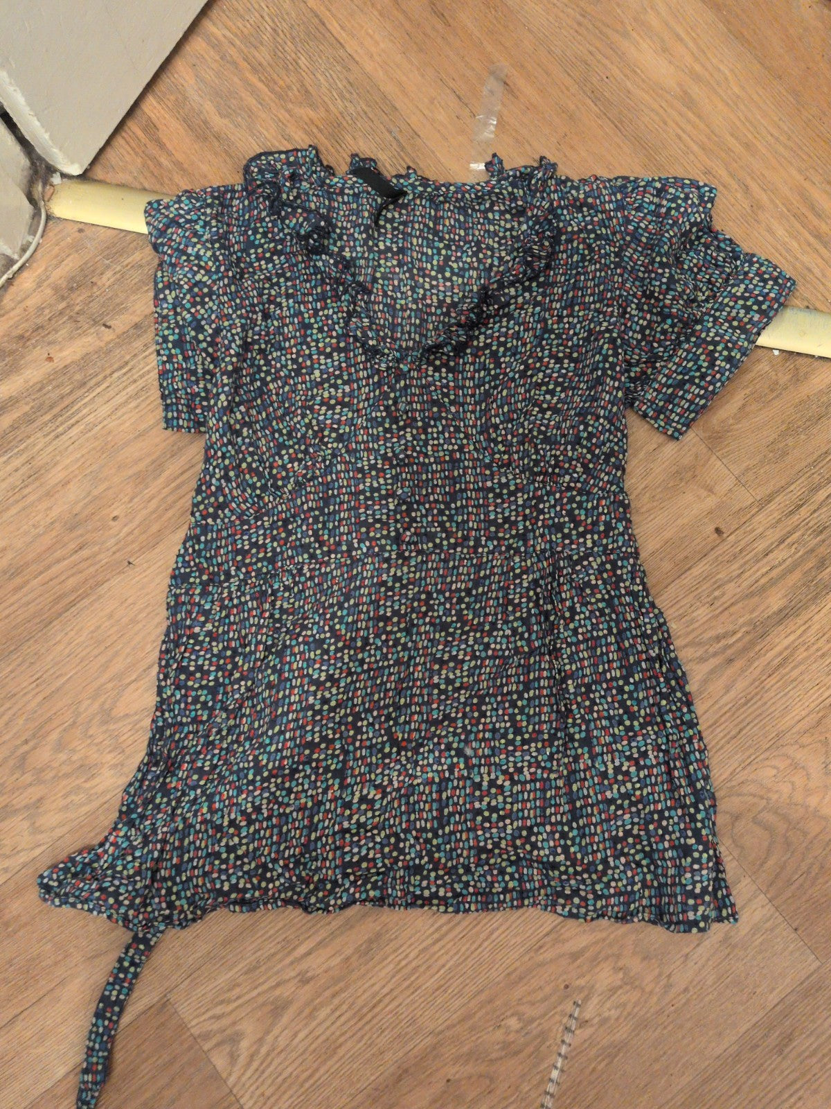 Marks And Spencer 16 Multicoloured Spotty Short Sleeve Blouse