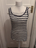Primark 14 Navy Stripe Vest T-shirt