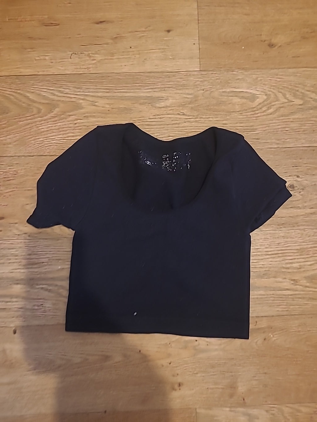 Ladies Size Small Black Short Sleeved Fitted Top
