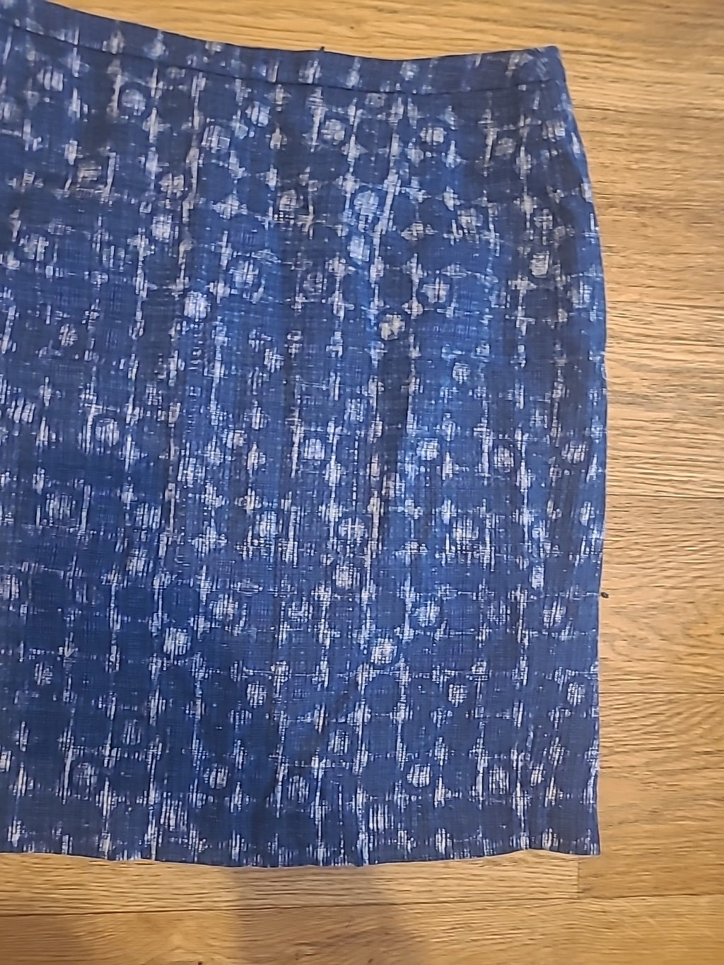 Ladies Jigsaw Size 8 Blue White Designed Lined Pencil Skirt