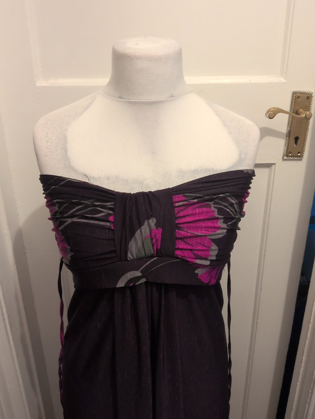 Ladies Apricot Size Large Purple Long Length Dress