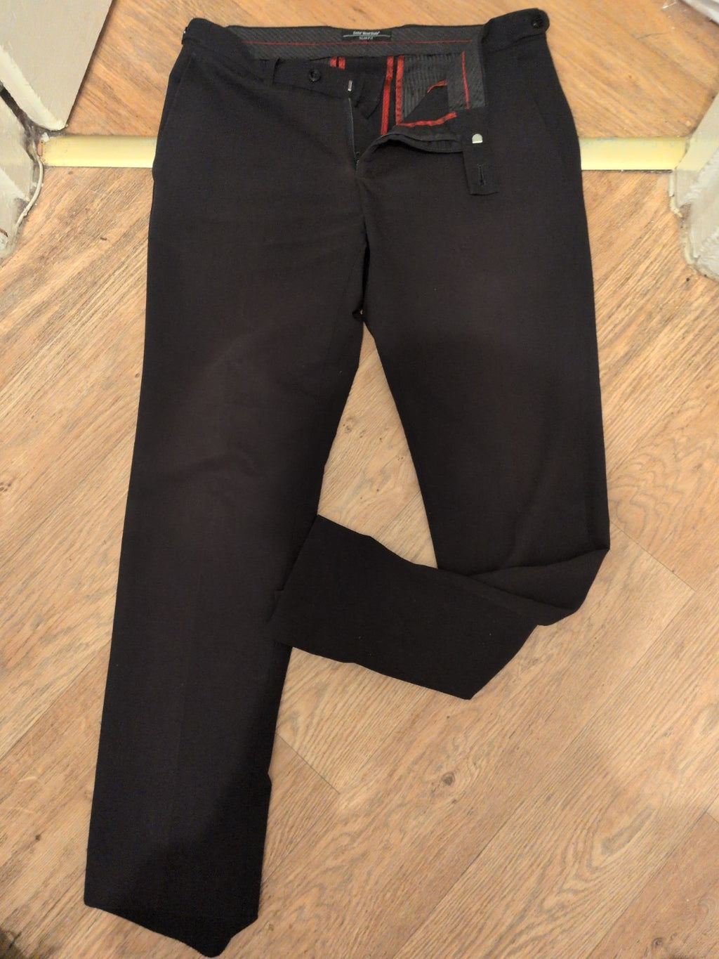 Cedarwood State 32s Black Slim Fit Trousers