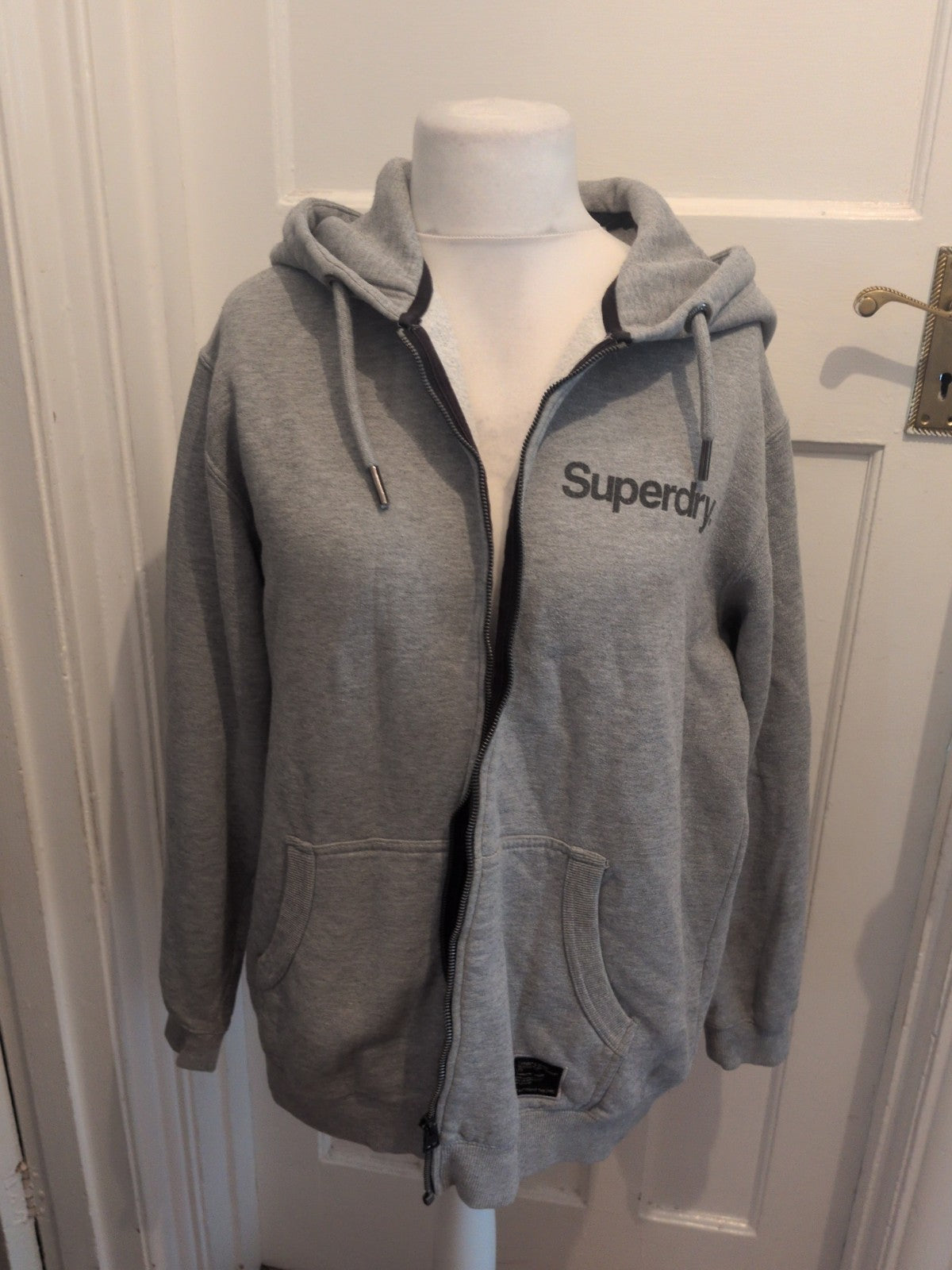 Superdry XL Grey Full Zip Hoodie