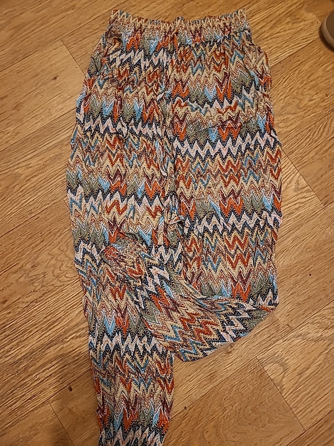 Ladies Quiz Size Small Multicoloured Aztec Elasticated Trousers