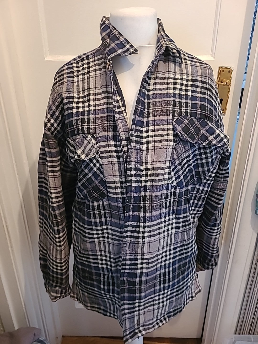 Mens Canadian Spirits Size L Check Lined Shirt