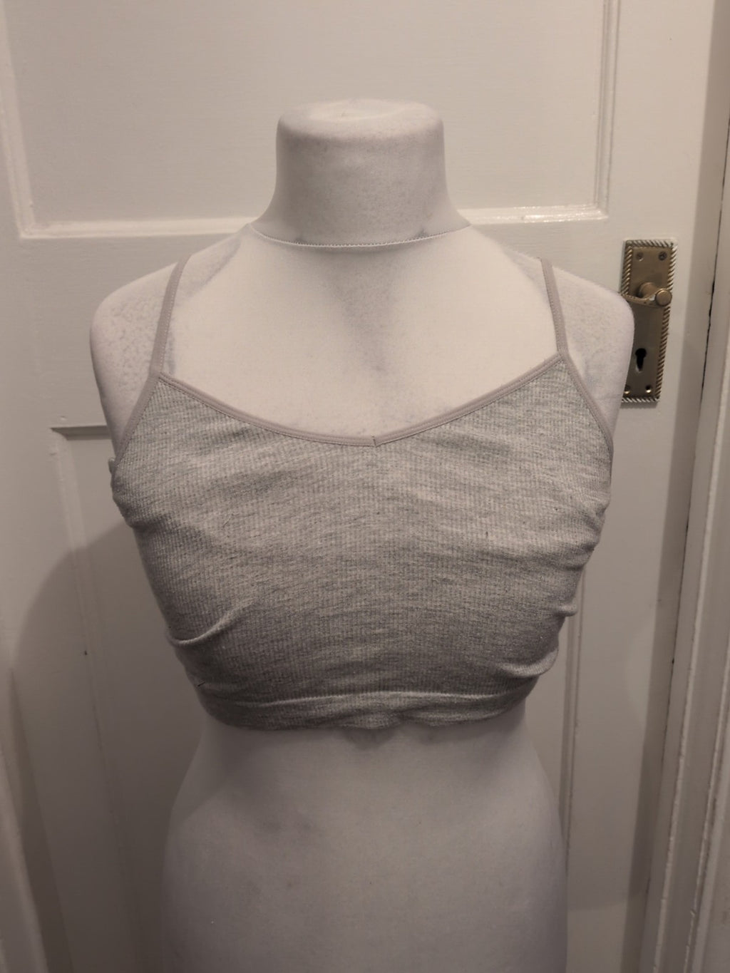 Ladies Primark Size 10-12 Grey Cami Top Lined