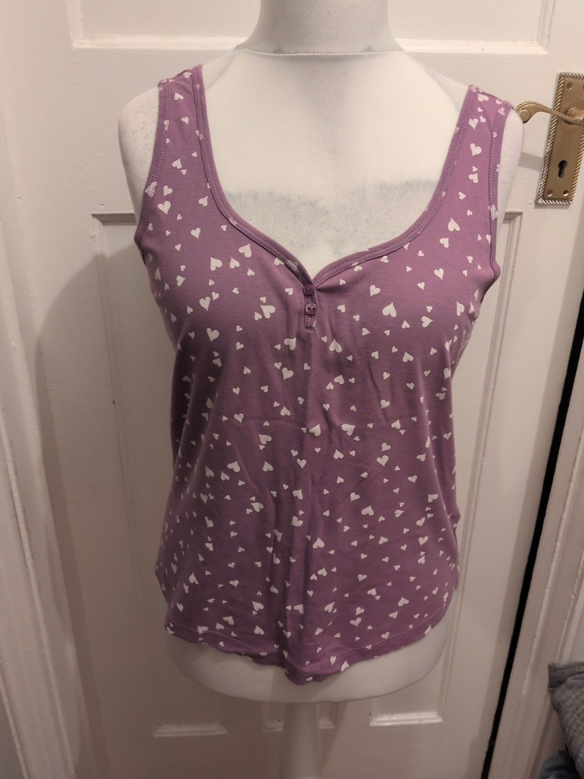 BHS 16 Amethyst Love heart Sleeveless Pyjama Top