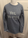 Large Grey "I'm Cold" Fleece Lined Jumper