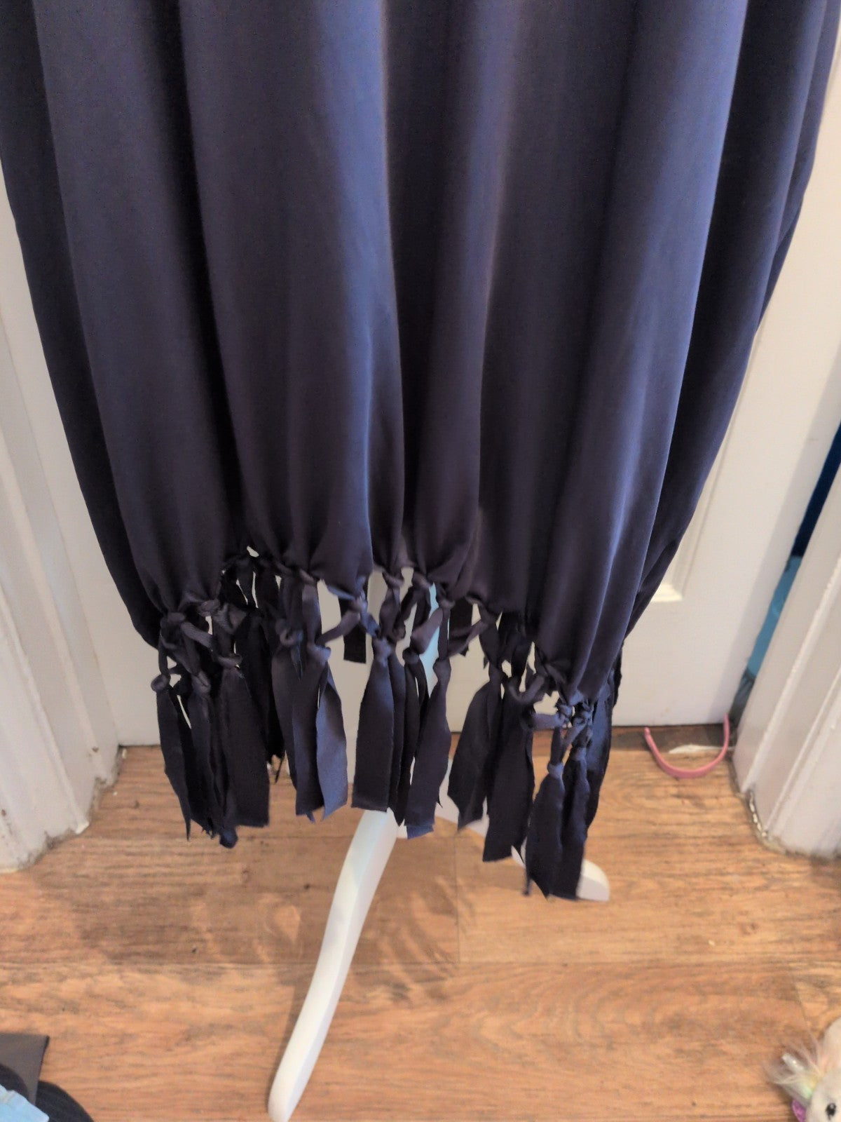 3XL Navy Sleeveless Tassel Hem Blouse Top