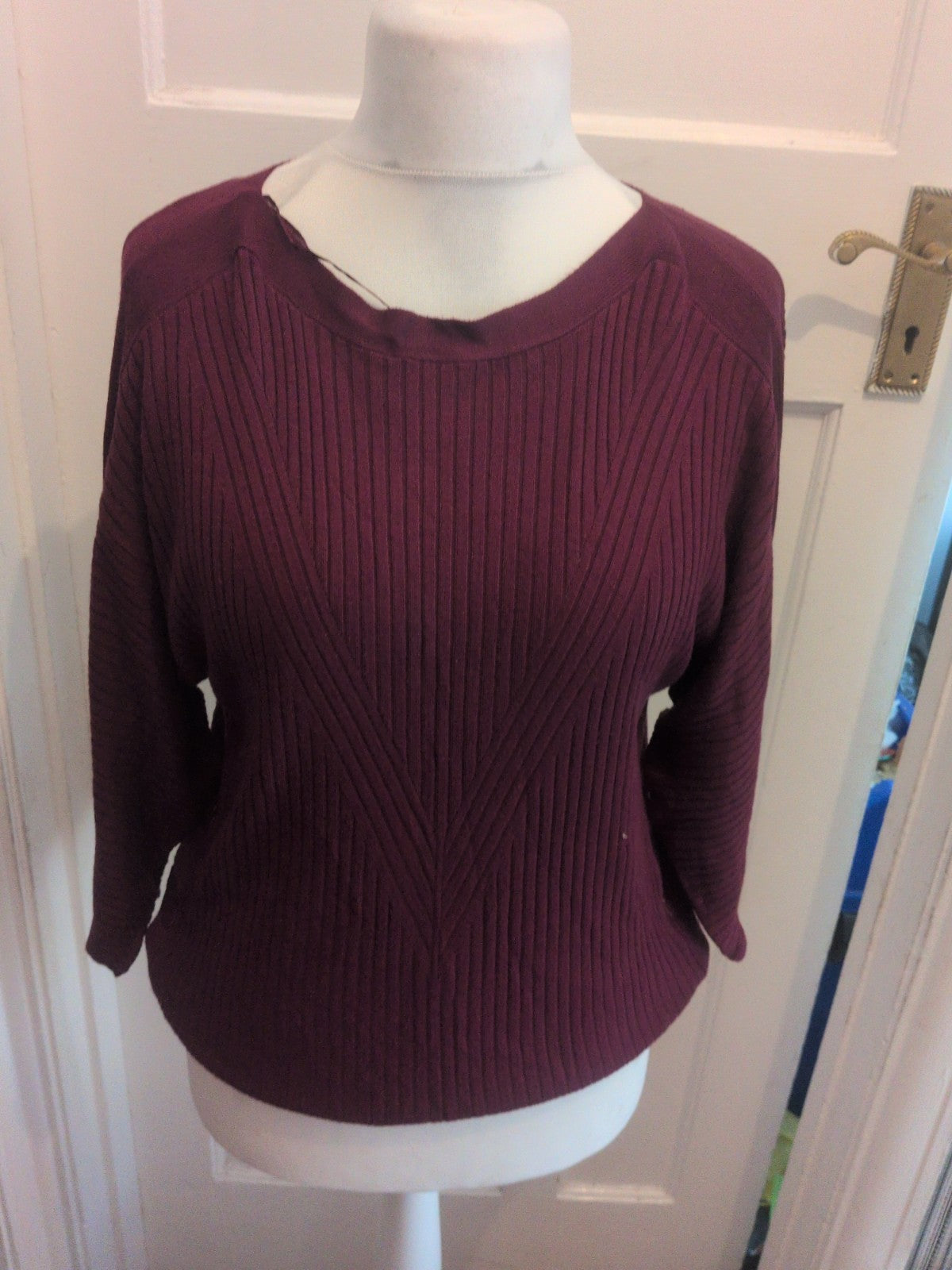M&S Collection 14-16 Purple Half Sleeve Jumper