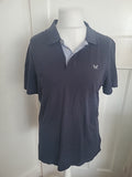 Mens Navy Short Sleeved Polo Medium