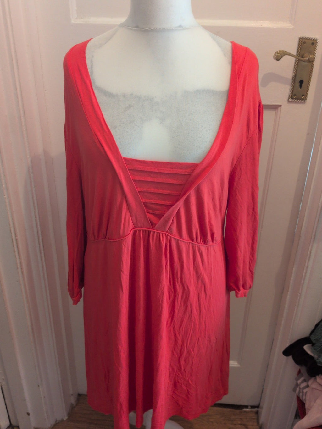 Evans 20 Coral Half Sleeve Dress
