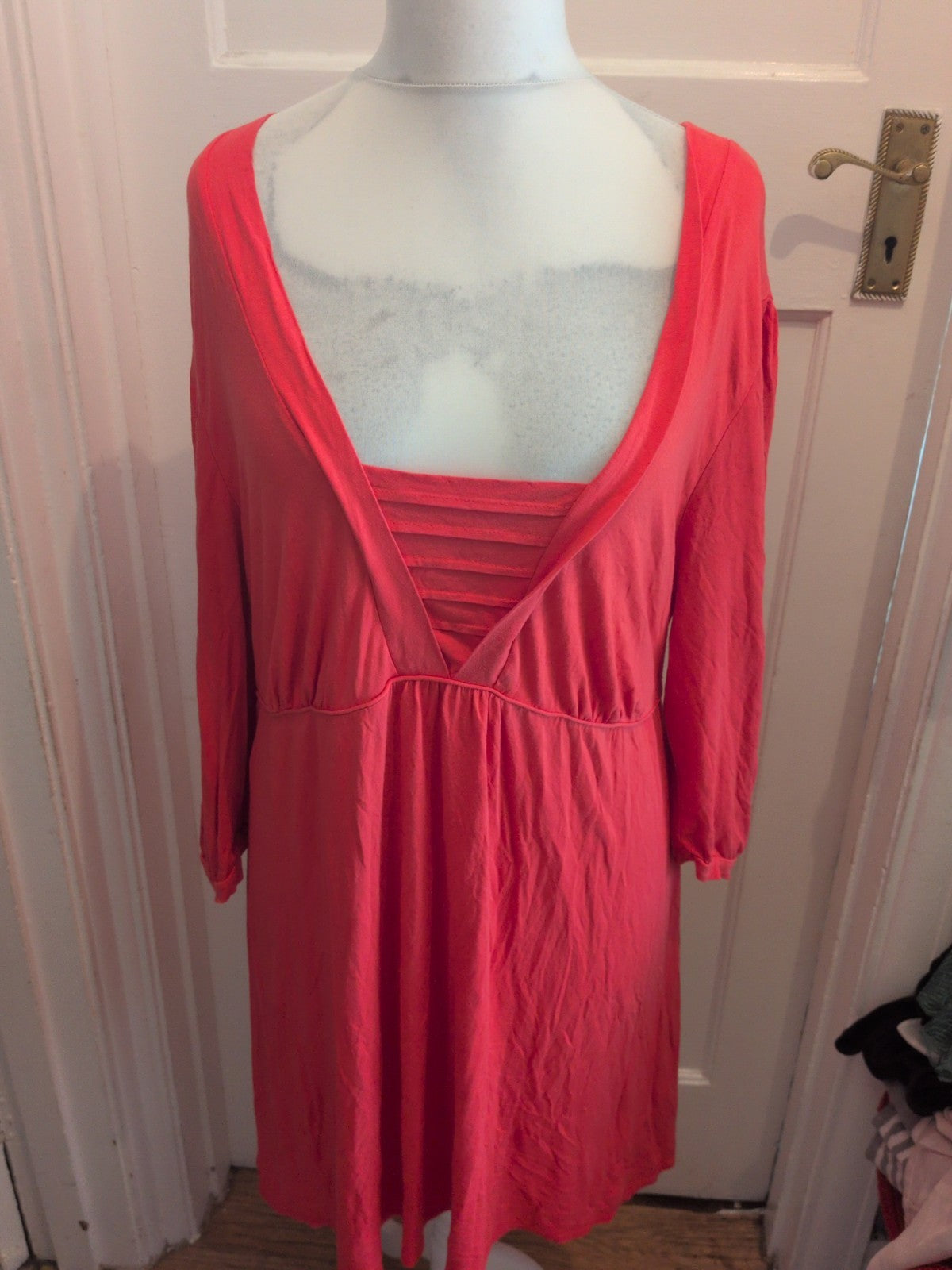 Evans 20 Coral Half Sleeve Dress