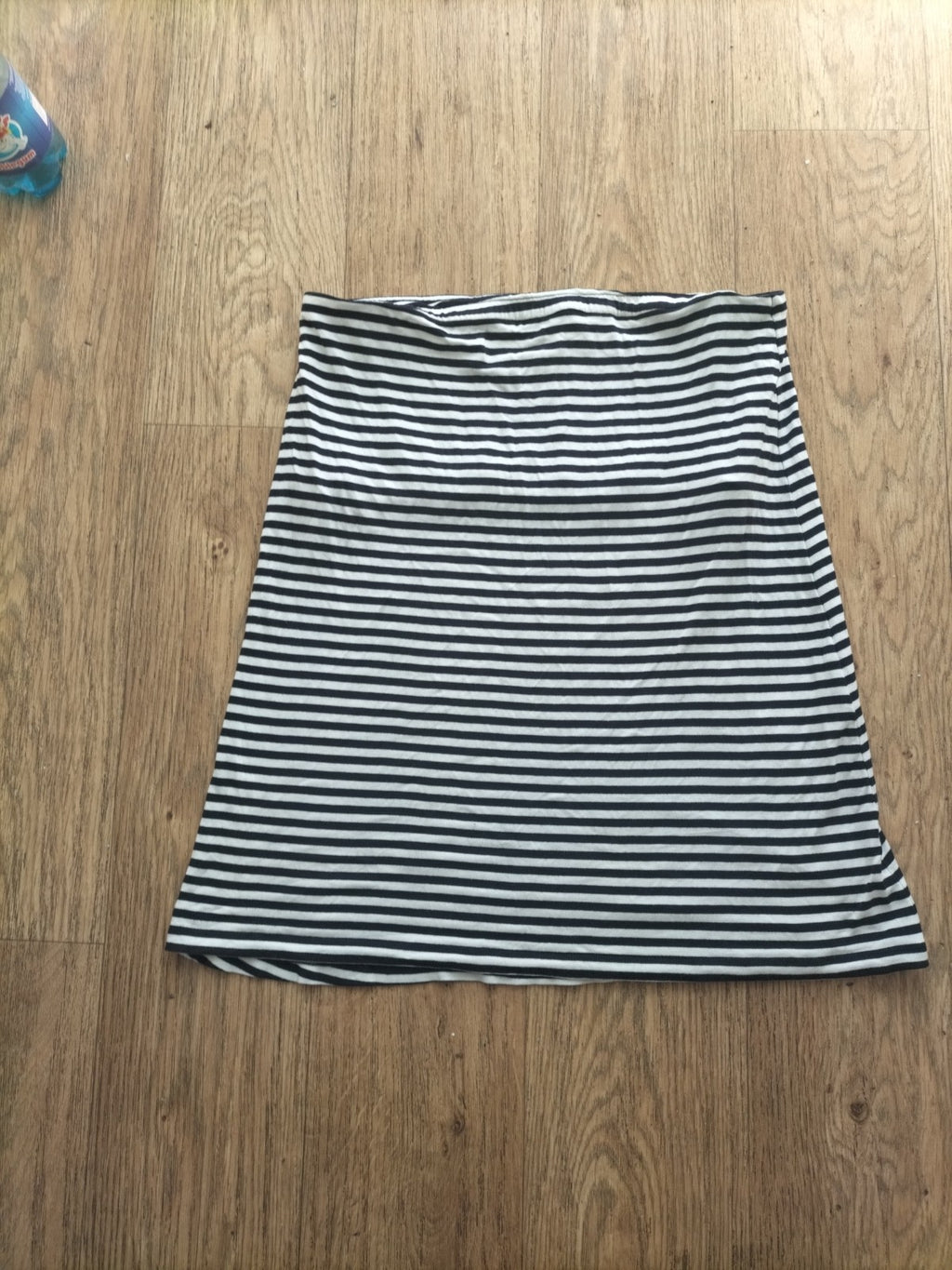 Ladies Baukjen Size 8 Navy White Striped Elasticated Mini Skirt