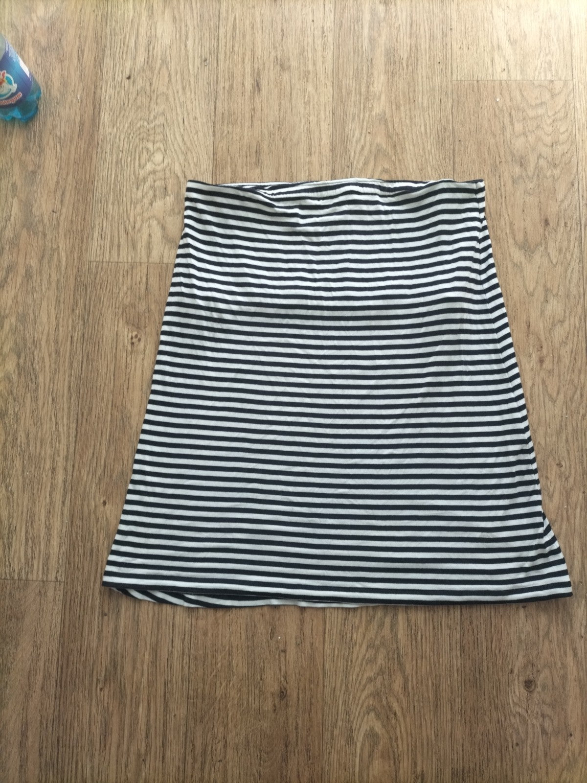 Ladies Baukjen Size 8 Navy White Striped Elasticated Mini Skirt