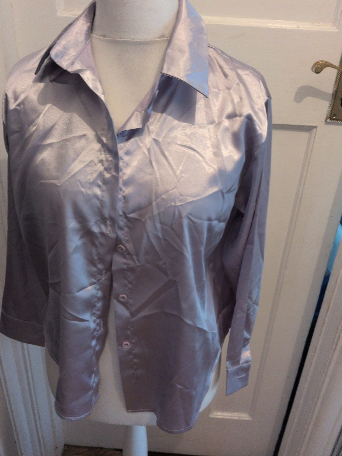Small Silver Buttoned Long Sleeve Pyjama Top